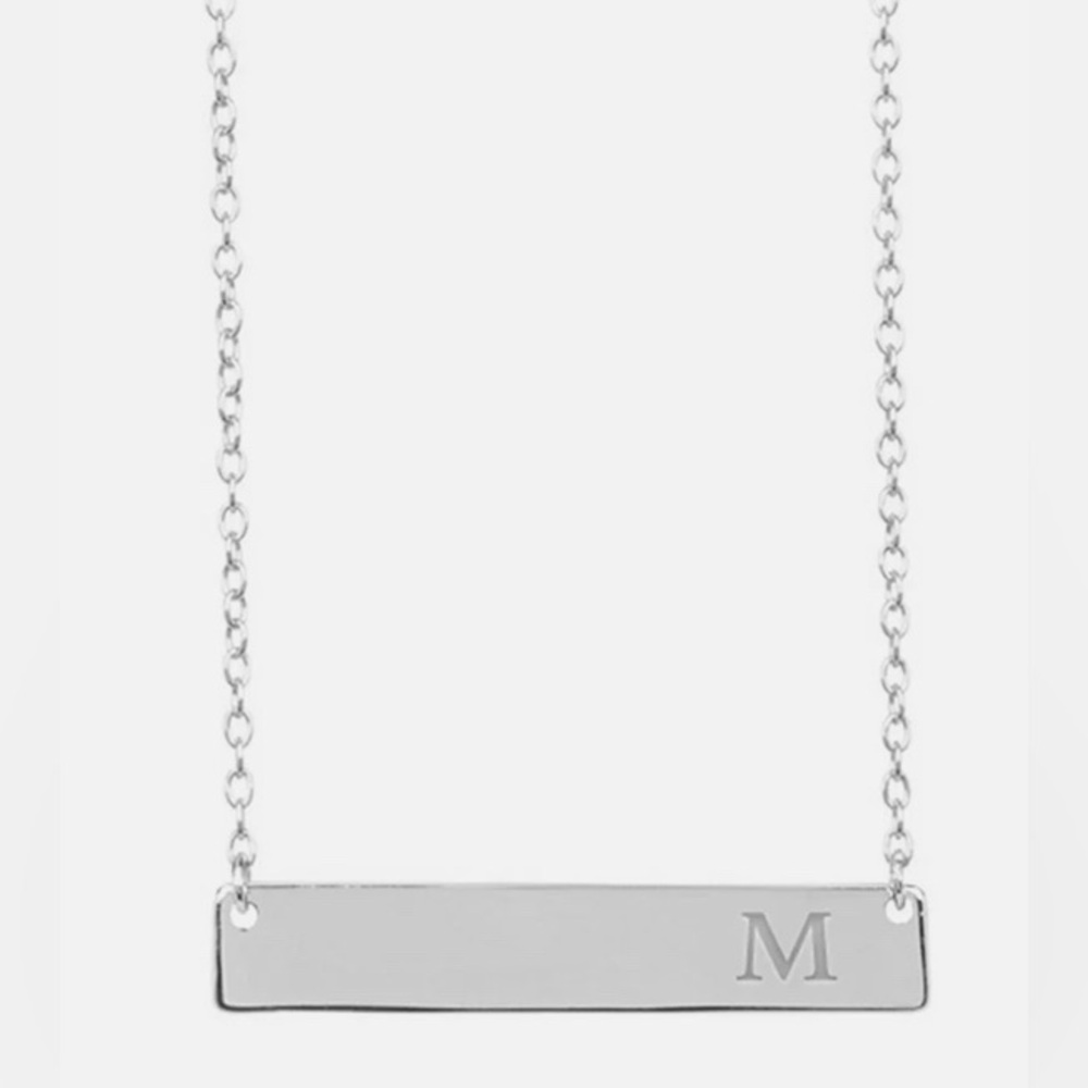 Sterling Forever Silver Bar Initial M Necklace | NWT